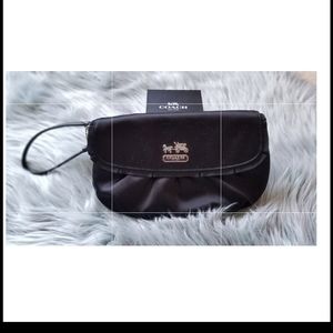 Black Satin Coach Wristlet